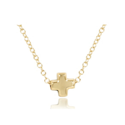 16" necklace gold - signature cross - small gold by enewton