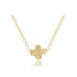 16" necklace gold - signature cross - small gold by enewton