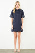 Short Sleeve Collared V-Neck Dress