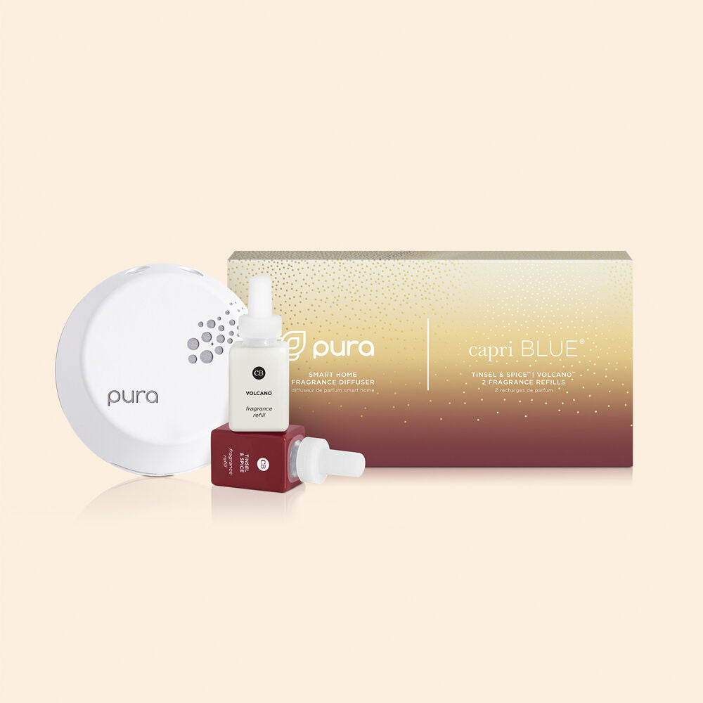 CB + Pura Smart Home Diffuser Kit, Tinsel & Spice & Volcano - A. Dodson's