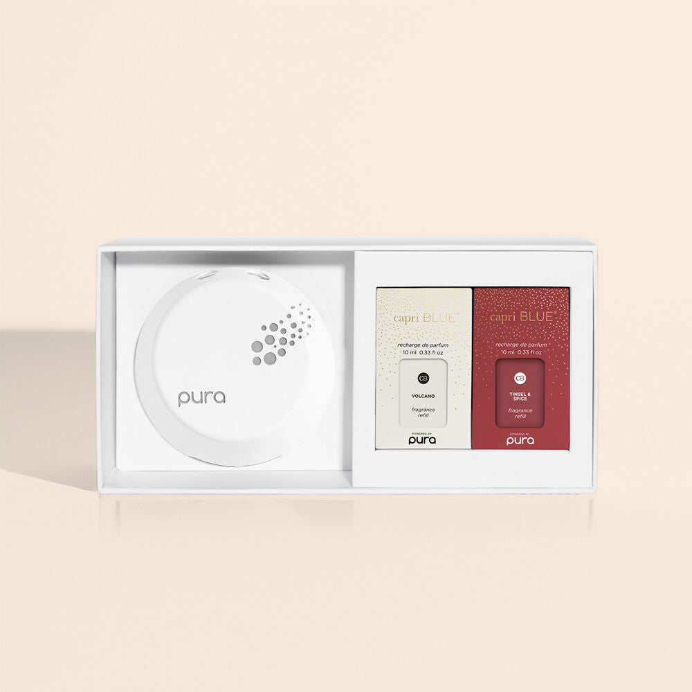 CB + Pura Smart Home Diffuser Kit, Tinsel & Spice & Volcano - A. Dodson's