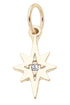 Rhinestone Starburst Charm in Shiny Gold