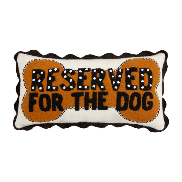 Reserved For The Dog Mini Felted Pillow By Mud Pie