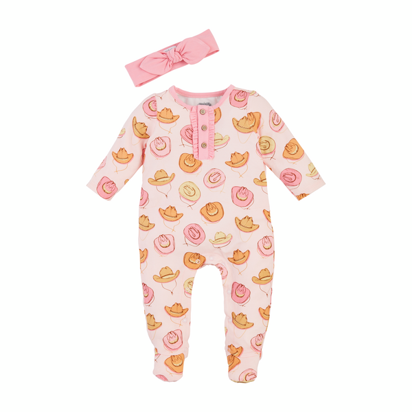 COWGIRL BABY SLEEPER AND HEADBAND SET BY MUD PIE - A. Dodson's