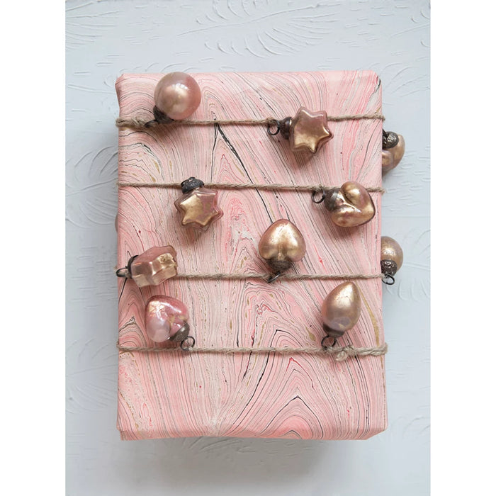 Pink & Gold Marbled Mercury Glass Ornament Garland
