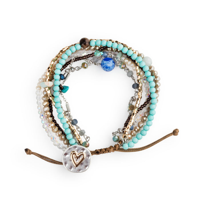 Beaded Love Bracelet - Turquoise By Demdaco