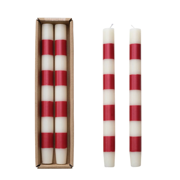 Striped Taper Candle Set in Box