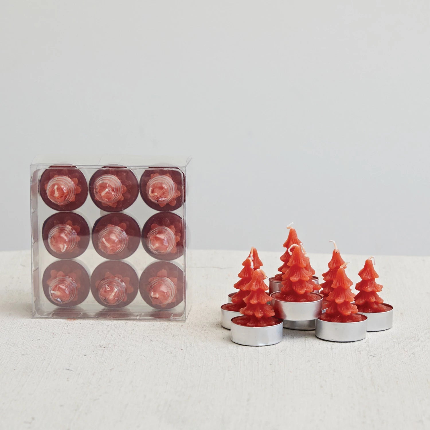 Holly Berry Color Round Unscented Tree Tealights - Set of 9 - A. Dodson's