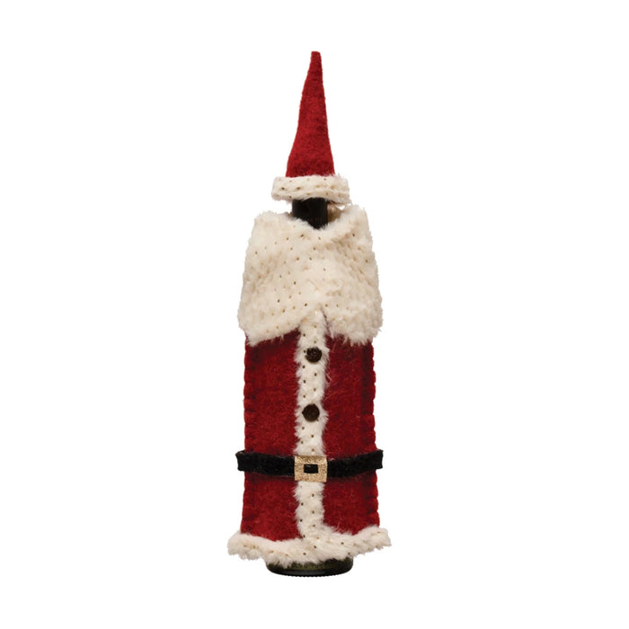 Fabric Santa Outfit & Cap Bottle Cover