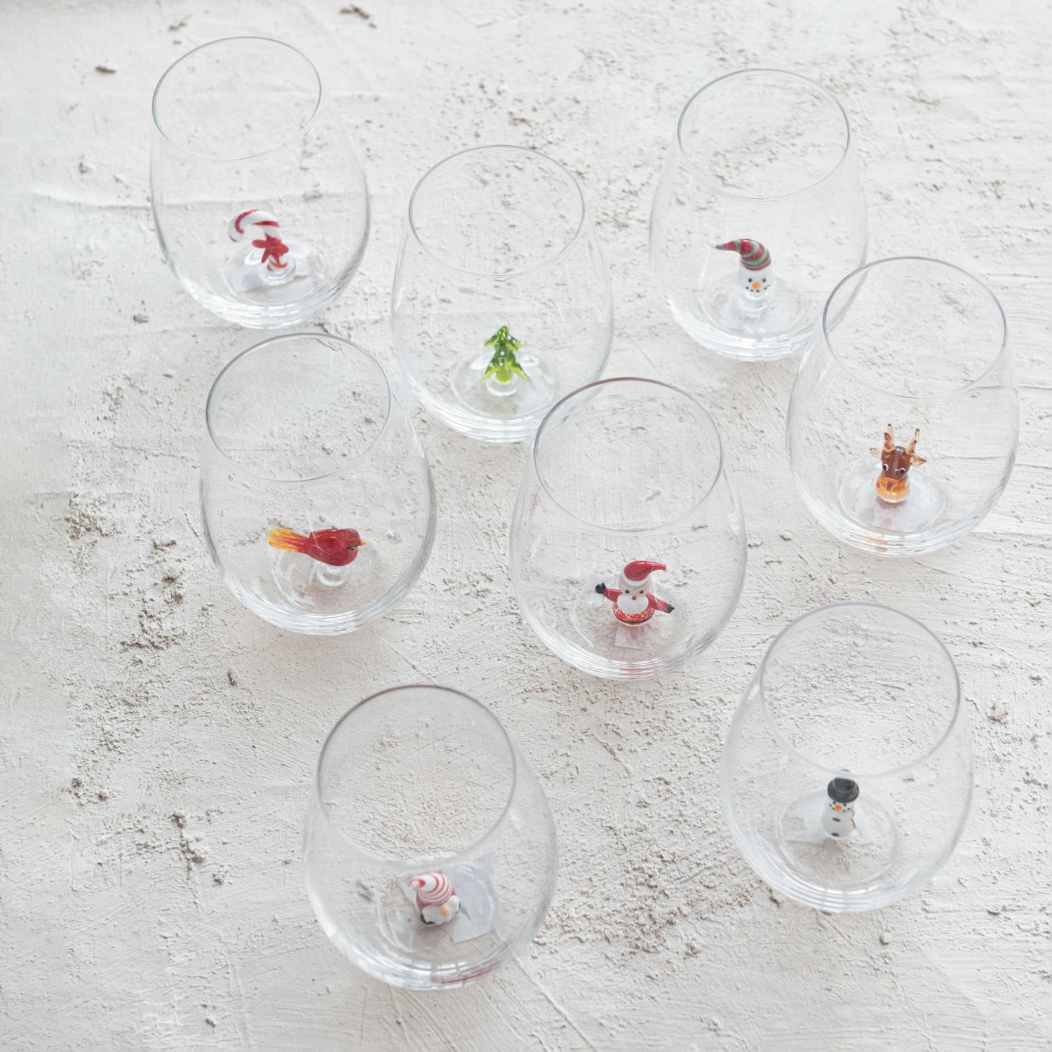 Christmas Stemless Wine Glasses - A. Dodson's