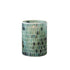 Glass Mosaic Candle Holder/Vase, Blue & White