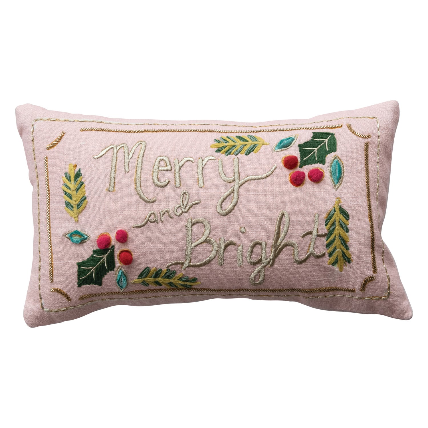 Lumbar Pillow with Hand-Embroidery
