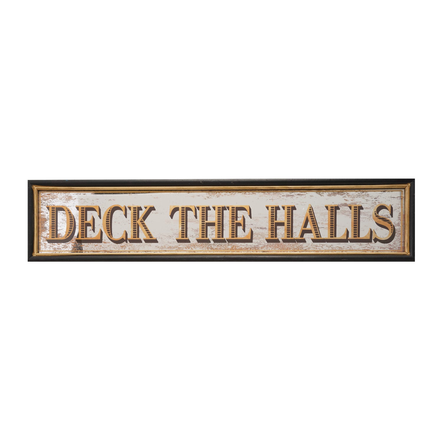 MDF Wall Décor with Antiqued Mirror "Deck The Halls"