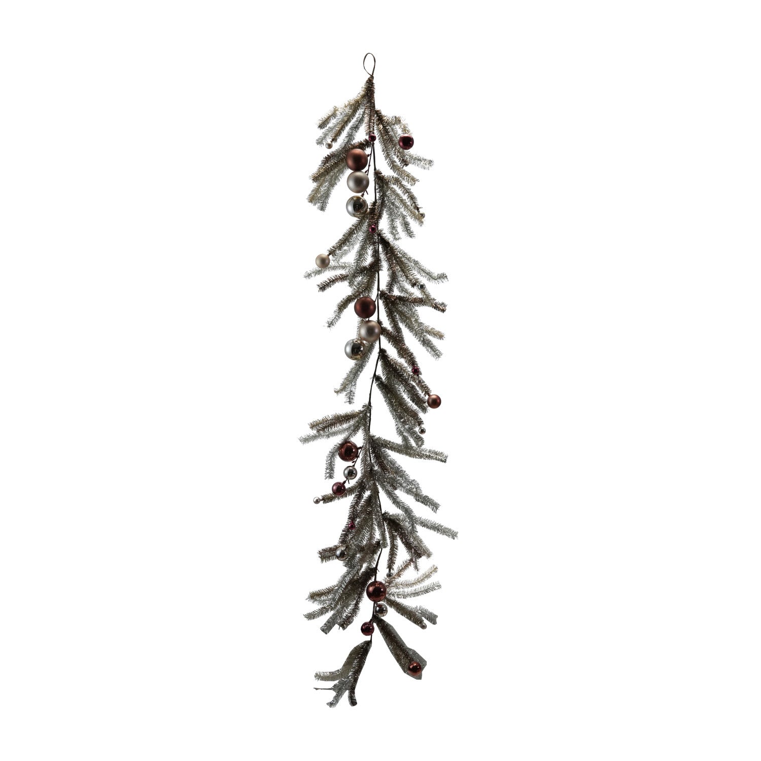 72"L x 7-3/4"H Tinsel Garland with Ornaments, Multi Color