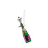 6-3/4"H Glass Champagne Bottle Ornament with Glitter, Multi Color