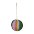 Handmade Wool Felt Ball Ornament with Metallic Thread Embroidery