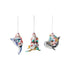 Santa Riding Sea Life Ornament with Glitter & Sequins, 3 Styles