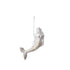 7"L Glass Mermaid Ornament with Glitter & Faux Pearls, White