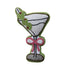 Fabric Beaded Martini Shaped Pillow with Bow & Velvet Back by Creative Co-Op