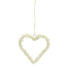 Metal & Faux Pearl Beaded Heart Ornament