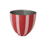 Enameled Metal Striped Footed Bottle Cooler, Red & Pink