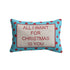 Cotton Embroidered Lumbar Pillow with Polka Dot Pattern "All I Want For Christmas..."