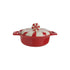 2 Cup Stoneware Baker with Candy Lid & Handle, Red & White