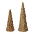 Faux Pearl & Glass Beaded Trees with Sequins, Gold Finish & Pink