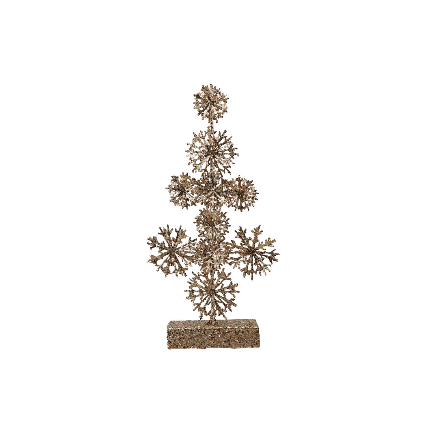 Metal Snowflakes Tree with Glitter