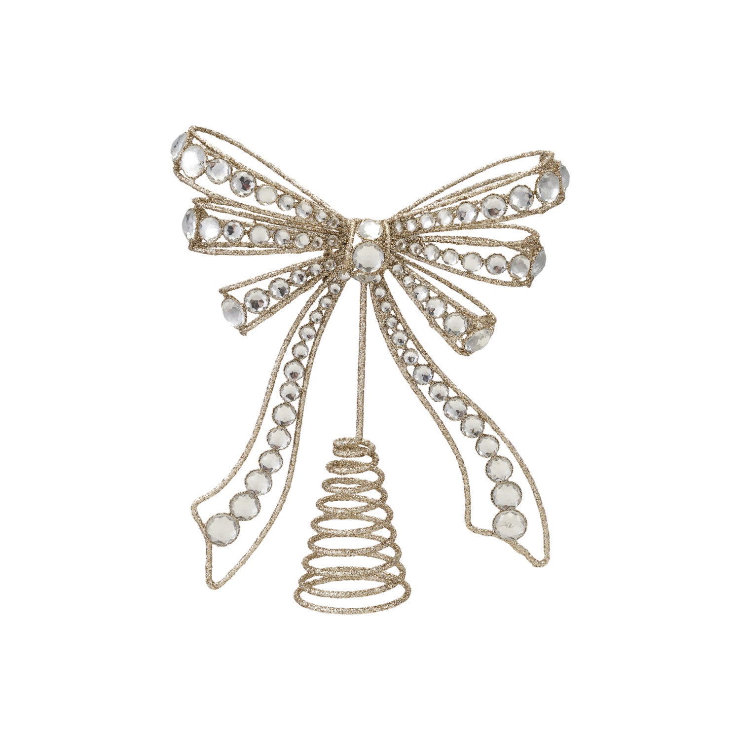 Metal Bow Tree Topper with Acrylic Jewels & Glitter