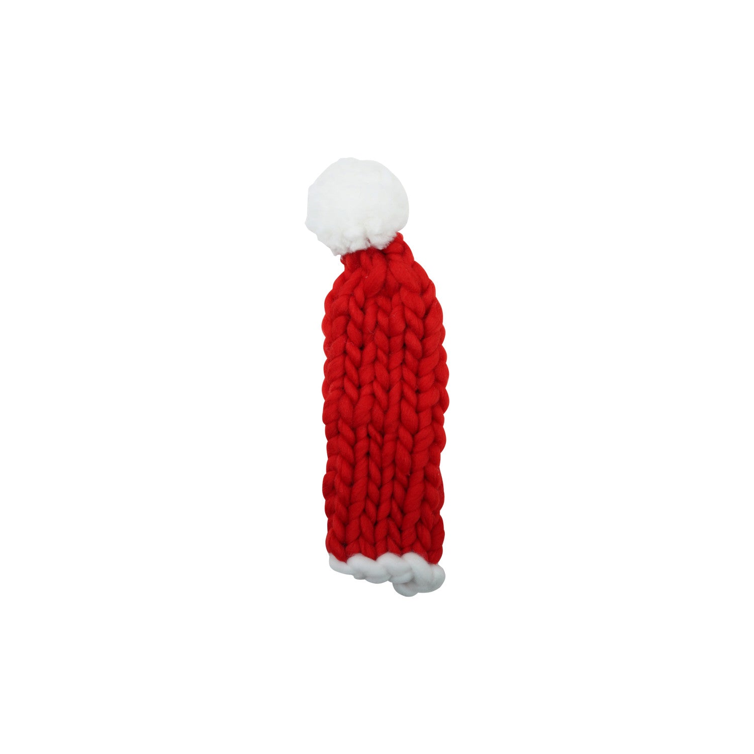 Knit Fabric Santa Hat Bottle Cover, Red & White