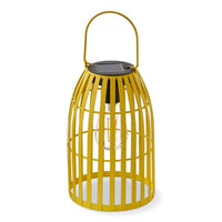 firefly metal solar hanging lantern - yellow