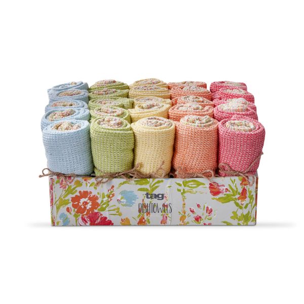 bloom & blossom waffle weave dishtowel - 5 colors - A. Dodson's