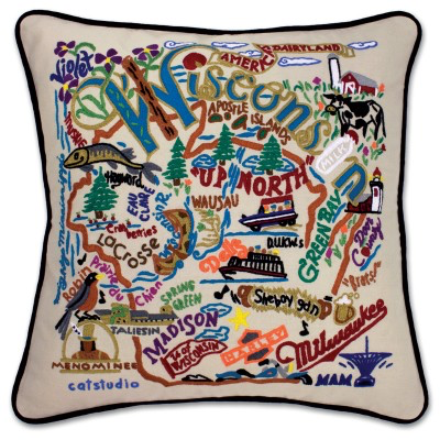 WISCONSIN PILLOW BY CATSTUDIO