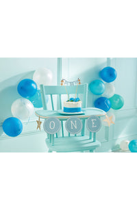 BLUE CAKE TOPPER & BANNER SET BY MUD PIE