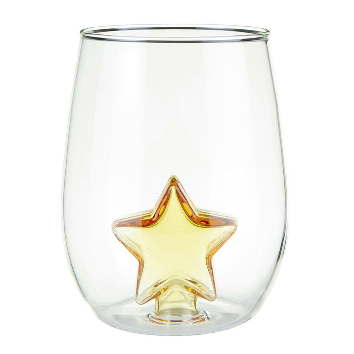Stemless Wine Glass with Figurine - Star