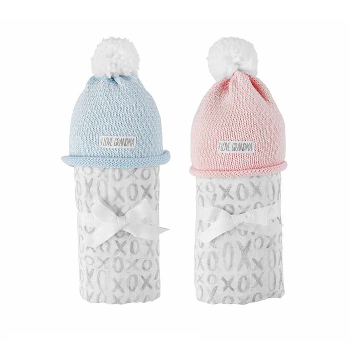GRANDMA SWADDLE AND HAT SET BY MUD PIE