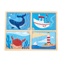 NAUTICAL 4 IN 1 PUZZLE BY MUD PIE