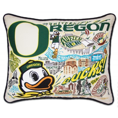 THE UNIVERSITY OF OREGON PILLOW BY CATSTUDIO