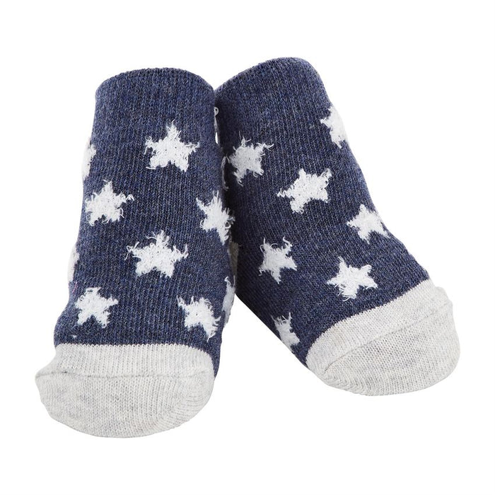 NAVY CHENILLE STAR SOCKS BY MUD PIE