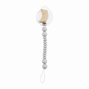 Gray Moon Wood & Silicone Pacy Clip BY MUD PIE