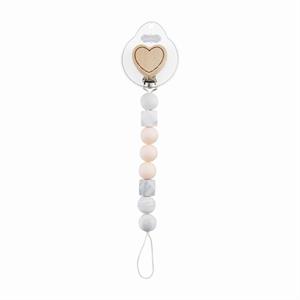 Heart Wood & Silicone Pacy Clip BY MUD PIE