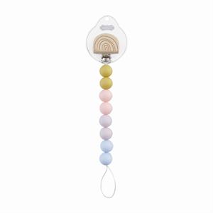 Rainbow Wood & Silicone Pacy Clip BY MUD PIE