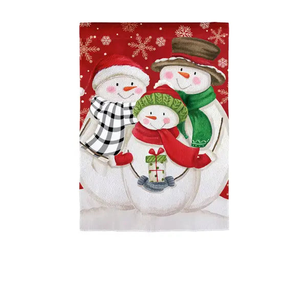 Snow Family Garden Textured Suede Flag