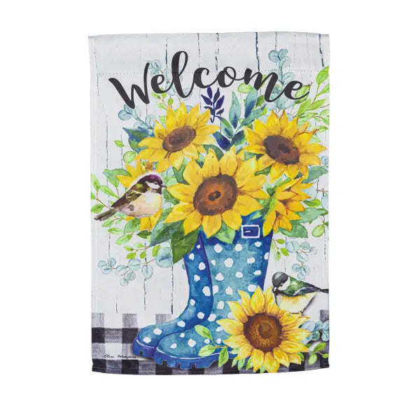 Garden Sunflowers Garden Suede Flag