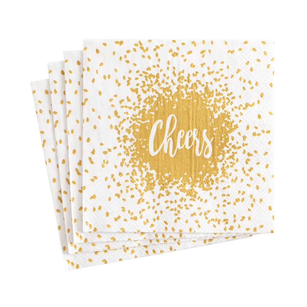 CHEERS GOLD COCKTAIL NAPKIN - A. Dodson's