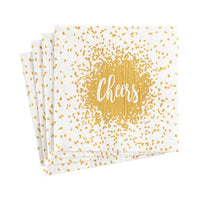 CHEERS GOLD COCKTAIL NAPKIN