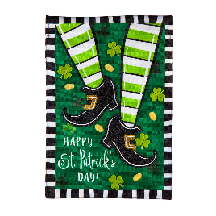 Dancing St. Patrick's Day Garden Burlap Flag
