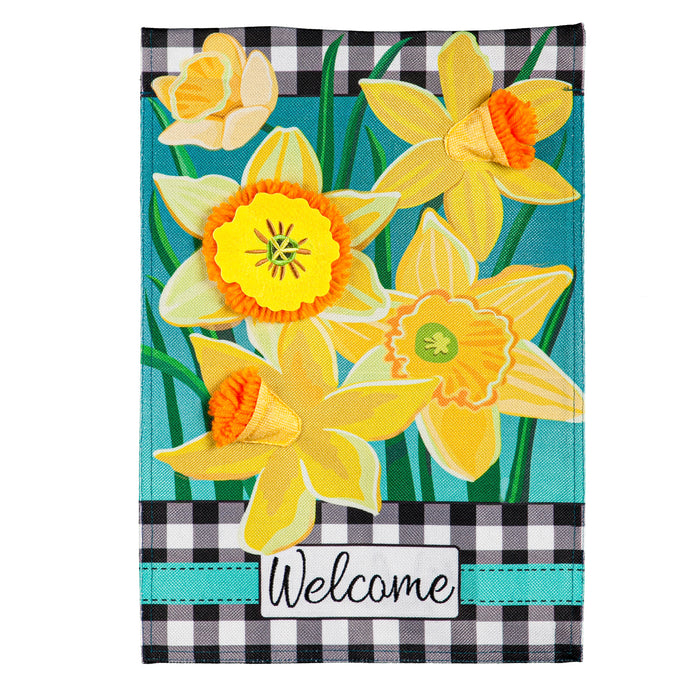 Daffodil Garden Garden Burlap Flag
