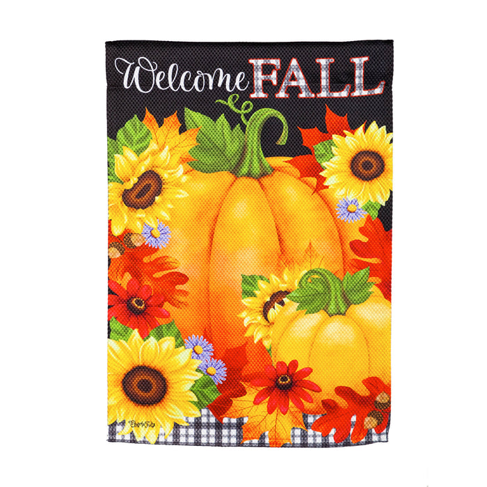 Welcome Fall Garden Textured Suede Flag